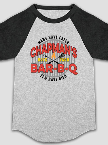 Few Have Died BBQ Sports Grey/Black Kid's Raglan T-Shirt