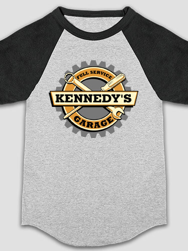 Garage Sports Grey/Black Kid's Raglan T-Shirt
