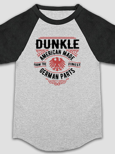 German Parts Sports Grey/Black Kid's Raglan T-Shirt