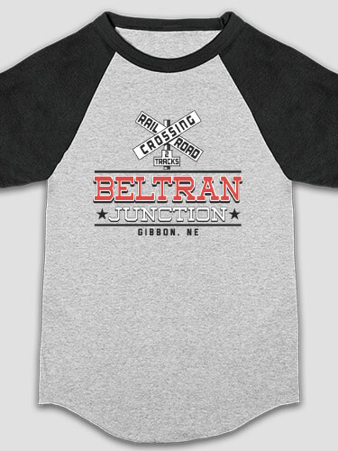Junction Sports Grey/Black Kid's Raglan T-Shirt