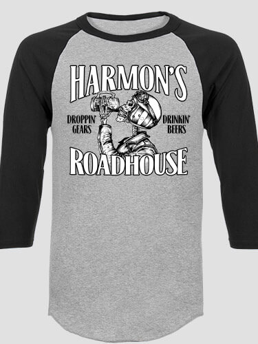 Roadhouse Sports Grey/Black Adult Raglan 3/4 Sleeve T-Shirt