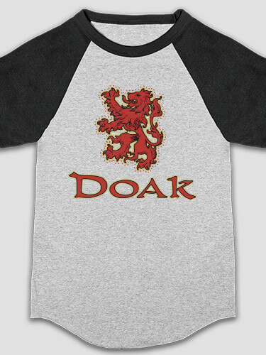 Scottish Lion Sports Grey/Black Kid's Raglan T-Shirt