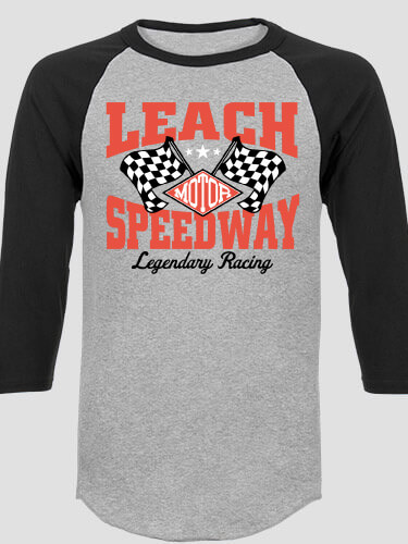 Speedway Sports Grey/Black Adult Raglan 3/4 Sleeve T-Shirt