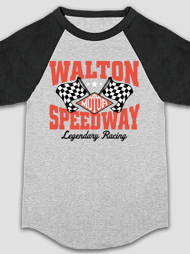 Speedway Sports Grey/Black Kid's Raglan T-Shirt