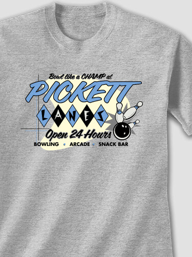 Bowling Sports Grey Adult T-Shirt