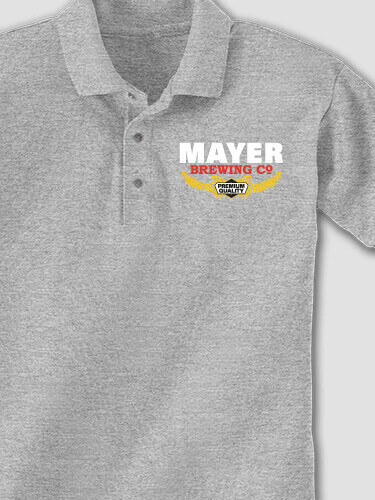 Brewing Company Sports Grey Embroidered Polo Shirt