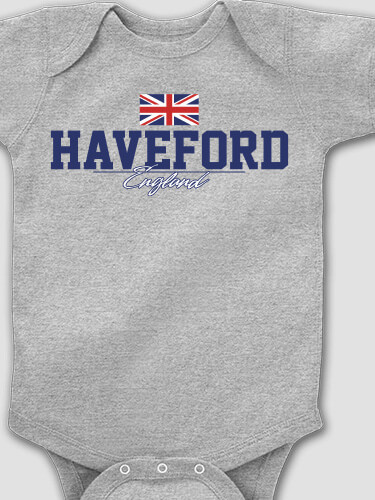 British Flag Sports Grey Baby Bodysuit