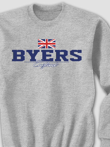 British Flag Sports Grey Adult Sweatshirt