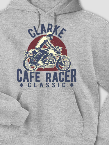 Cafe Racer Sports Grey Adult Hooded Sweatshirt