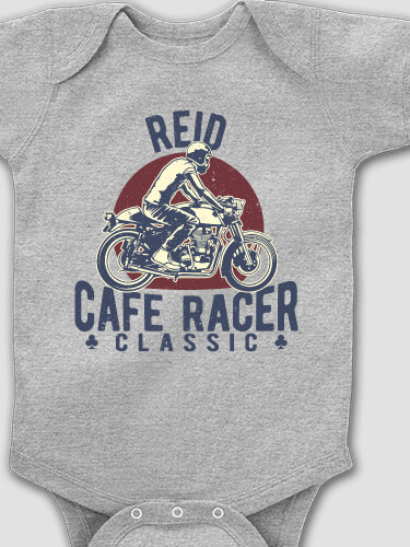 Cafe Racer Sports Grey Baby Bodysuit