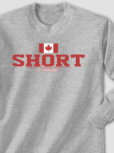 Canadian Flag Sports Grey Adult Long Sleeve