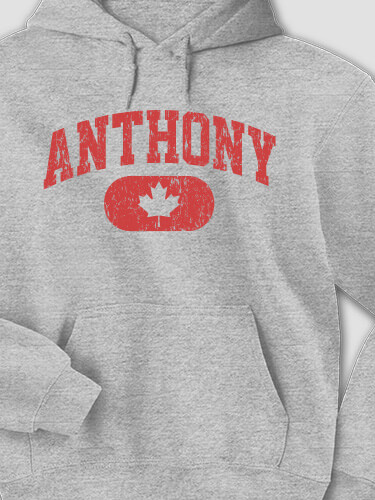 Canadian Varsity Sports Grey Adult Hooded Sweatshirt