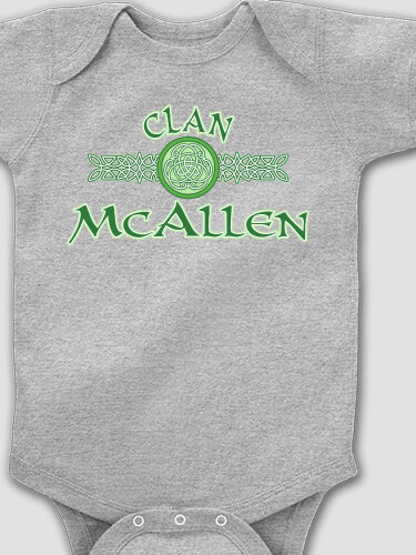Celtic Clan Sports Grey Baby Bodysuit