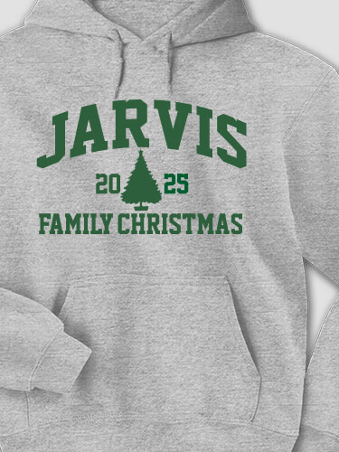 Christmas Varsity Sports Grey Adult Hooded Sweatshirt