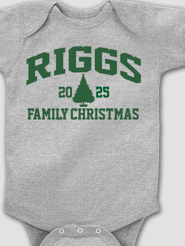 Christmas Varsity Sports Grey Baby Bodysuit