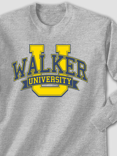 Classic University Sports Grey Adult Long Sleeve