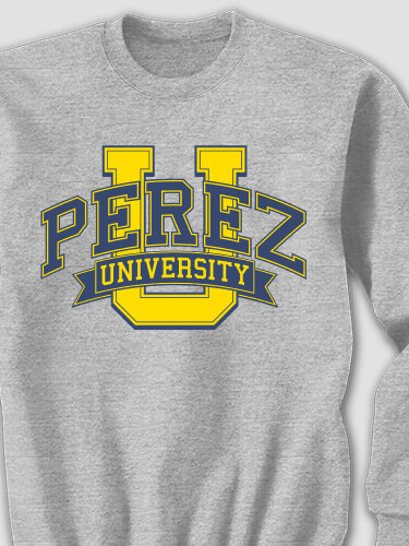 Classic University Sports Grey Adult Sweatshirt