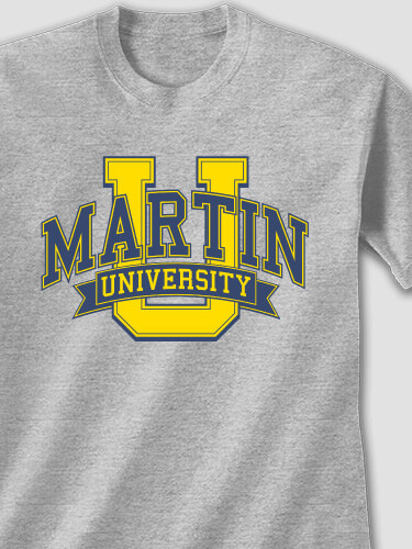 Classic University Sports Grey Adult T-Shirt