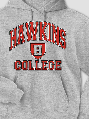 College Sports Grey Adult Hooded Sweatshirt