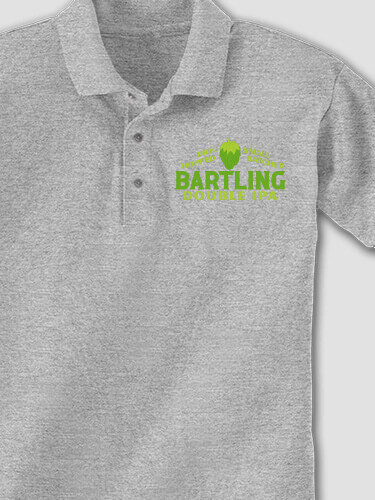 Double IPA Sports Grey Embroidered Polo Shirt