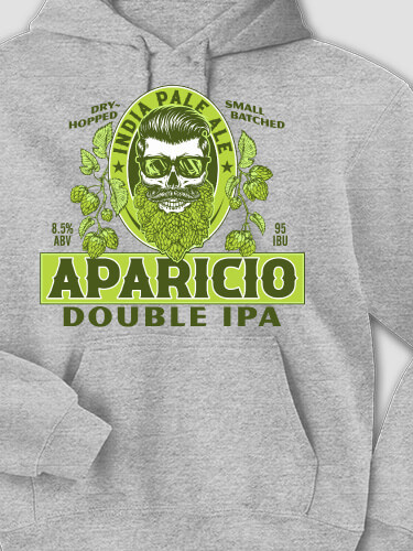 Double IPA Sports Grey Adult Hooded Sweatshirt