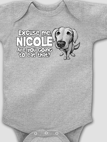 Excuse Me Dog Sports Grey Baby Bodysuit