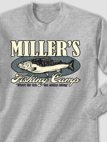 Fishing Camp Sports Grey Adult Long Sleeve