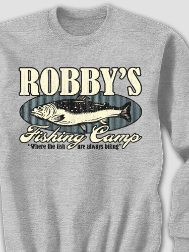 Fishing Camp Sports Grey Adult Sweatshirt