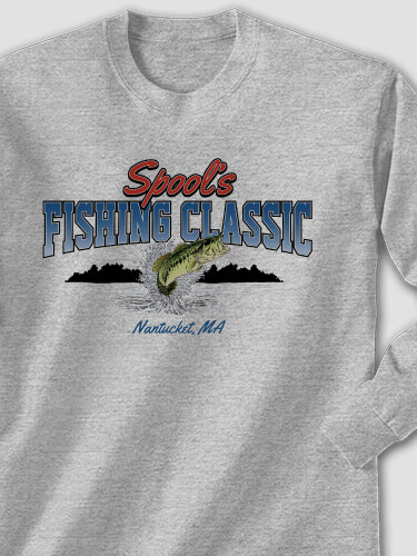 Fishing Classic Sports Grey Adult Long Sleeve