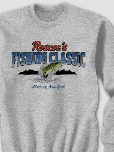 Fishing Classic Sports Grey Adult Sweatshirt