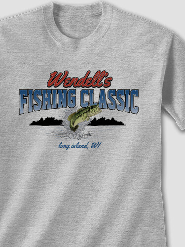 Fishing Classic Sports Grey Adult T-Shirt