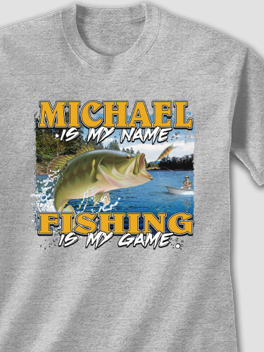 Fishing is my Game Sports Grey Adult T-Shirt
