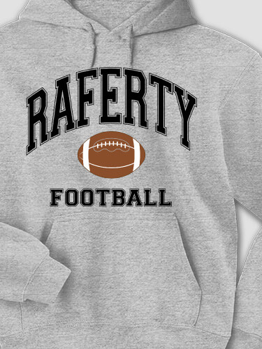 Football Sports Grey Adult Hooded Sweatshirt