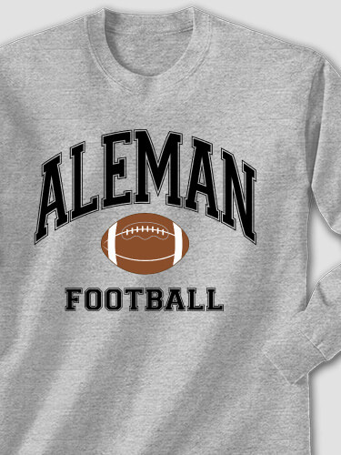 Football Sports Grey Adult Long Sleeve