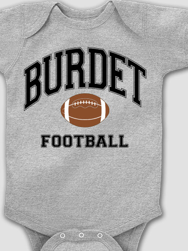 Football Sports Grey Baby Bodysuit