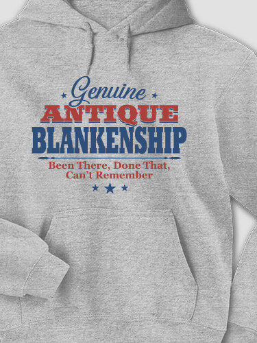 Genuine Antique Sports Grey Adult Hooded Sweatshirt