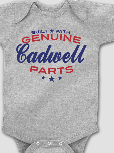 Genuine Parts Sports Grey Baby Bodysuit