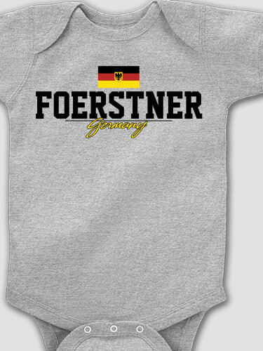 German Flag Sports Grey Baby Bodysuit