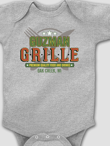 Grille Sports Grey Baby Bodysuit