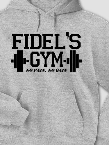 Gym Sports Grey Adult Hooded Sweatshirt