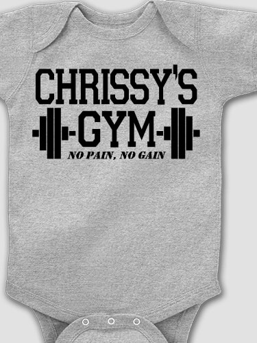 Gym Sports Grey Baby Bodysuit