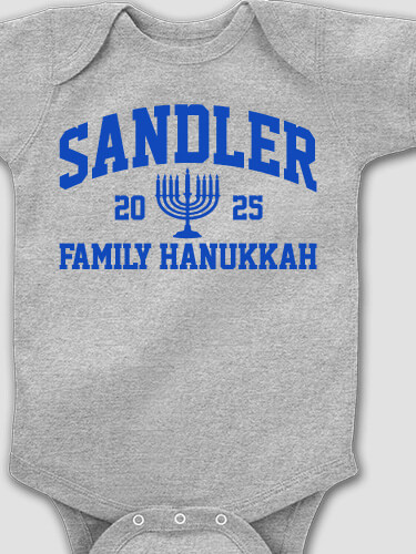 Hanukkah Varsity Sports Grey Baby Bodysuit