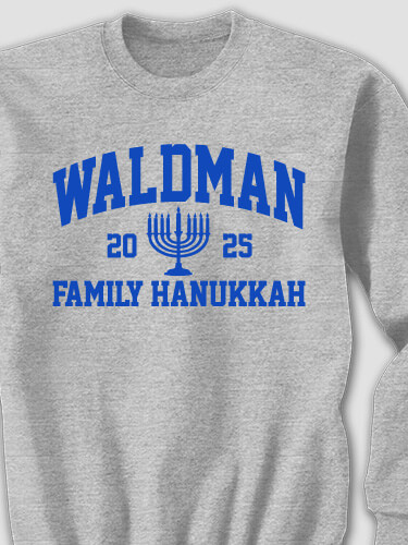 Hanukkah Varsity Sports Grey Adult Sweatshirt