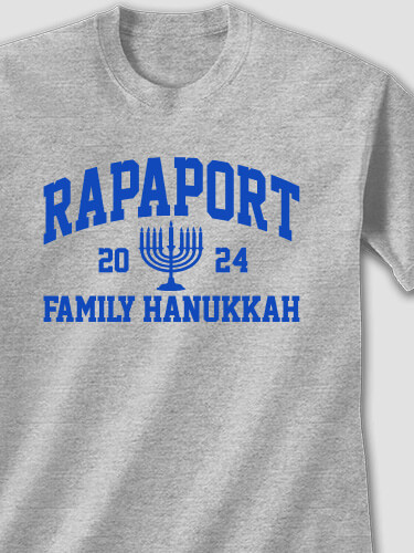Hanukkah Varsity Sports Grey Adult T-Shirt