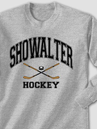 Hockey Sports Grey Adult Long Sleeve