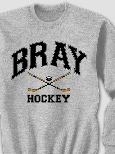 Hockey Sports Grey Adult Sweatshirt