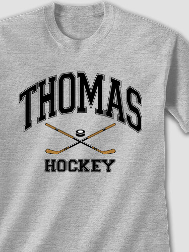Hockey Sports Grey Adult T-Shirt