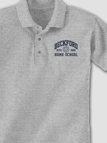 Homeschool 2020 Sports Grey Embroidered Polo Shirt