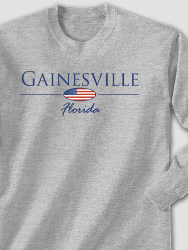 Hometown Flag Sports Grey Adult Long Sleeve