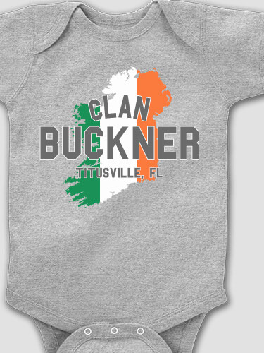 Irish Clan Sports Grey Baby Bodysuit